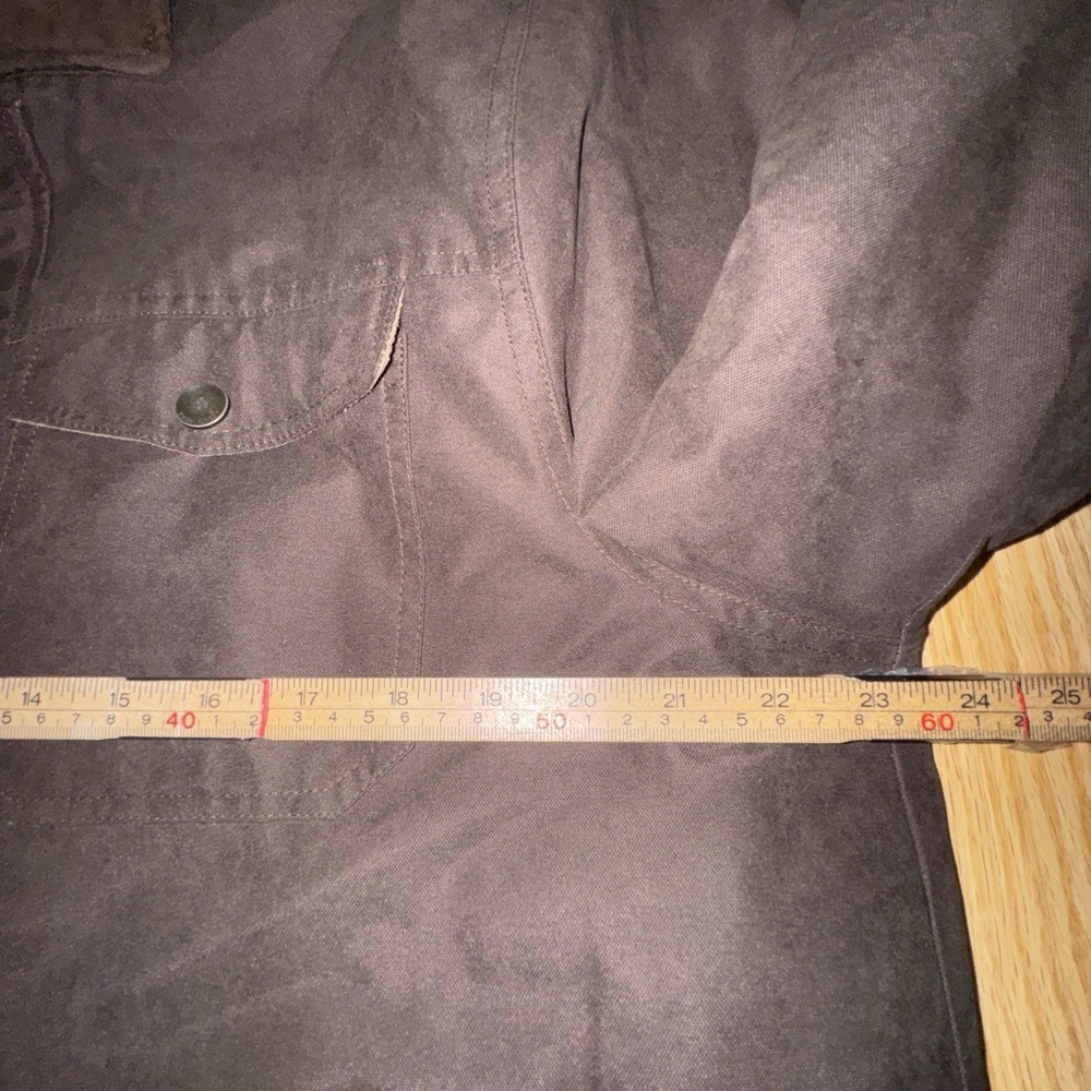 Men's Large Rainforest Chocolate Brown Zip & Snap Multi Pocket Jacket Hood - Picture 5 of 8
